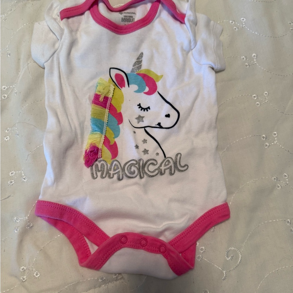 Magical Unicorn Bodysuit - White and Pink